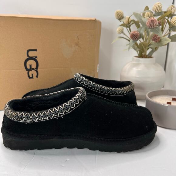 UGG Tasmen Slip-On Suede Wool Lined Slippers Black Women's 11 Comfort Casual - Picture 6 of 10